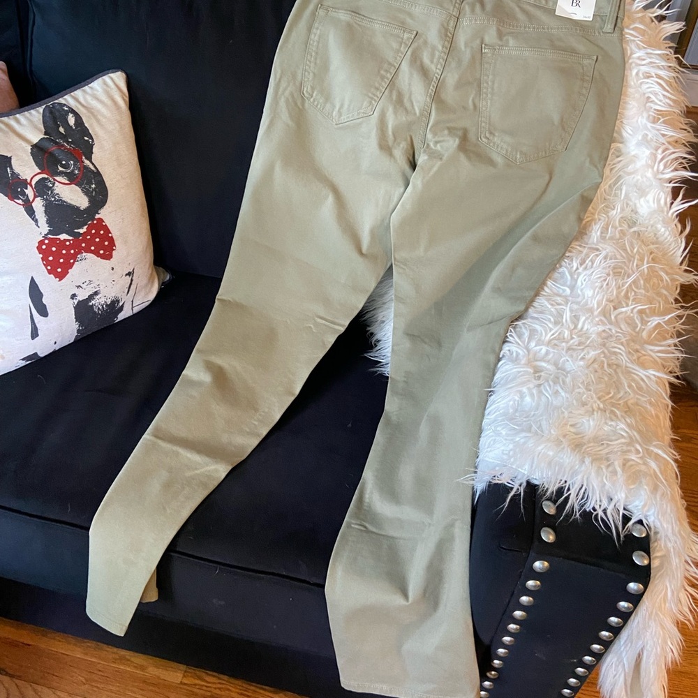 Khaki Straight-Leg Pants